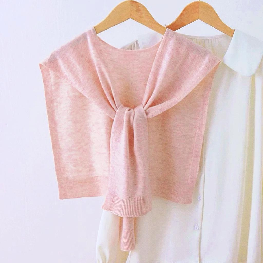 Trendy Korean Style Women's Air-Conditioned Knitted Shawl – Red Sleeveless Vest for All Seasons with Neck Protection