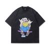 Shirt Short Sleeve Loose Men'S Men'S Shirt Washed T Street Summer Printing Cartoon T Straight Cotton