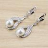 Silver Color Jewelry Imitation Pearls Beads Drop Dangle Earrings For Women