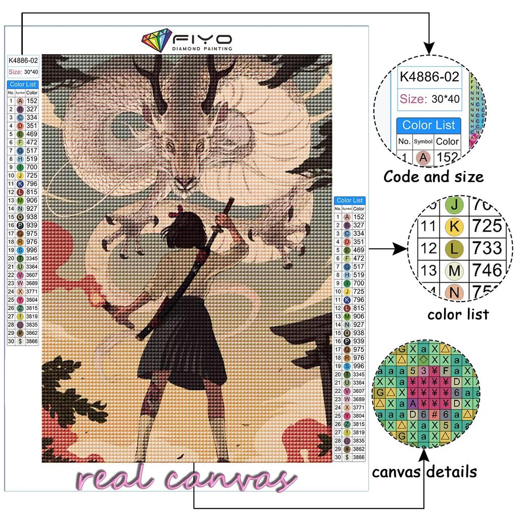 5D DIY Алмазная картина Японский стиль Иллюстрация Вышивка крестом Алмазная художественная вышивка Мозаика Домашний деко