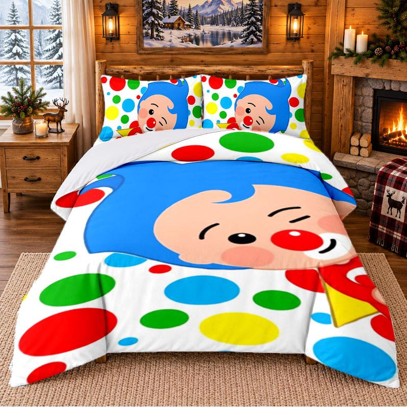 El Payaso Plim Plim Pattern Bedding 3Pcs Set Bed Sheet And Pillowcases For Indoor Bedroom