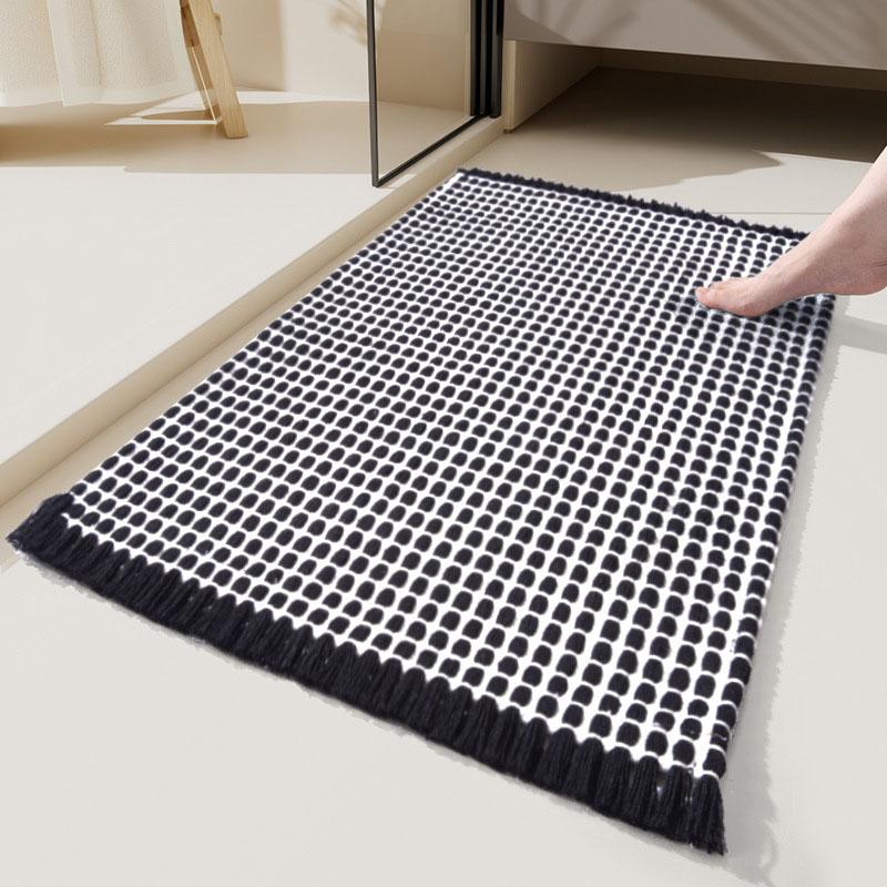 Entrance Doormat Hand Woven Water Absorbent Bathroom Rugs Anti Slip Floor Mat Indoor Outdoor Carpet Bath Mat Toilet Carpets