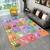 Мультяшный коврик с алфавитом животных - Детский развивающий ковер с красочными круглыми узорами, нескользящий, для гостиной, домашнее украшение