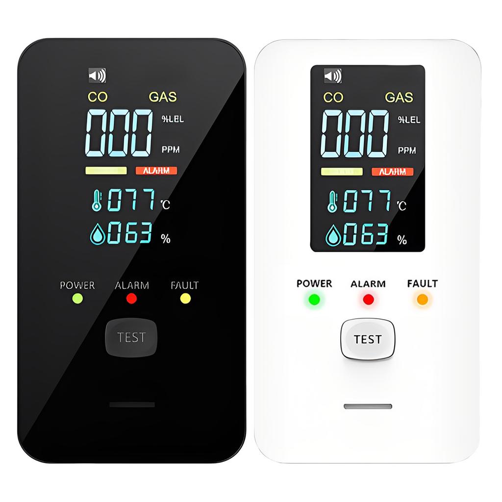 4-in-1 Temperature and Humidity Monitor with Digital Display Plug-in CO Detector Real-Time CO Monitor for Home Kitchen RV Travel