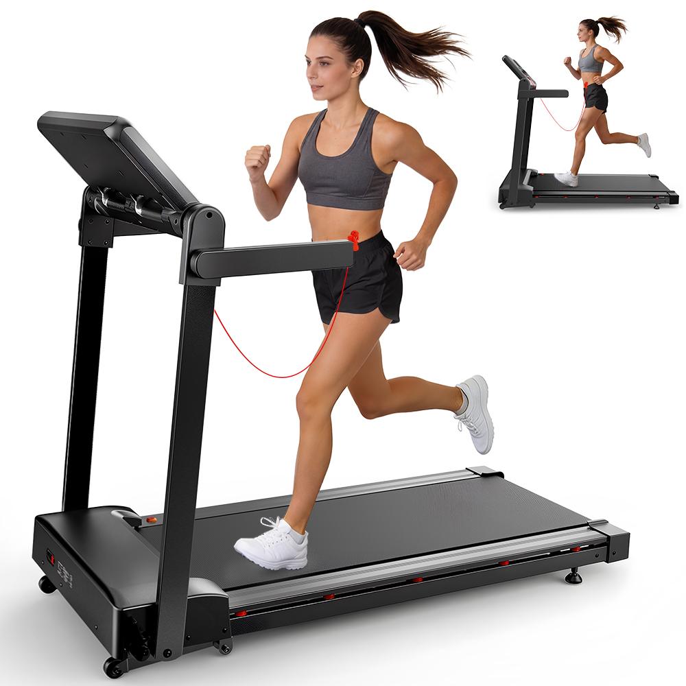 iScooter FT54 Folding Treadmill with 15% Auto Incline 1.0–3.0HP Peak Motor Power 1.4mm Thick Running Belt for Home Fitness & Cardio Training