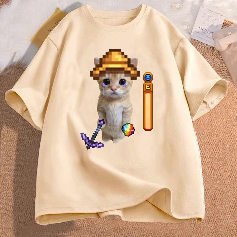 Stardew Valley El Gato Футболка Женская Одежда Уличная Одежда Высококачественный Хлопок Короткий Рукав Игровая Графическая Футболка Уличная Одежда Футболки