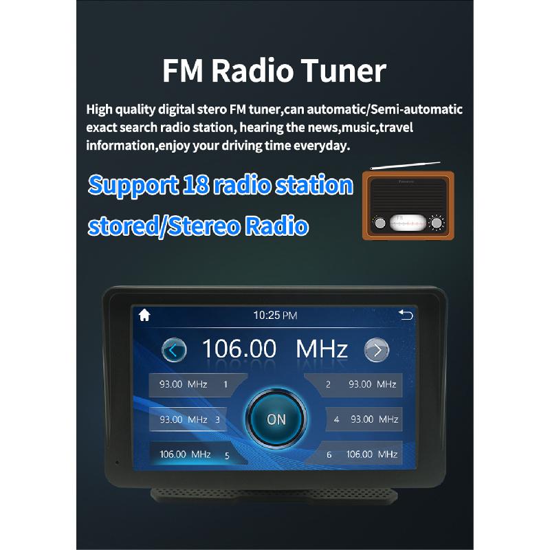 7 Inch Touchscreen Display, Support Wireless Carplay Android Auto Airplay MirrorLink FM
