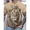 Men's T-Shirt Oversized Fashion Lion 3D Print Shirt Casual Tee Tops Short Sleeve Crew Neck Street Fashion Outdoor Men's Clothing