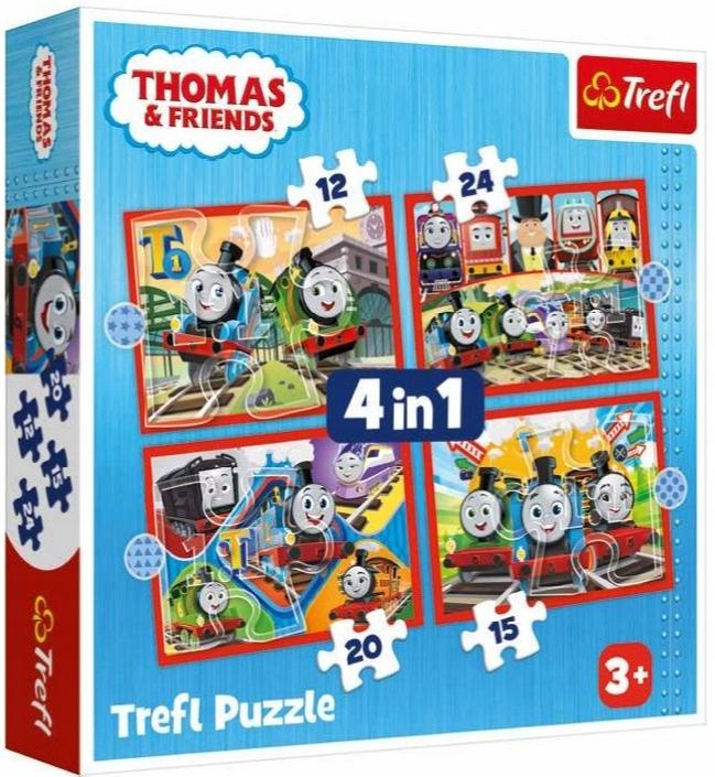 TREFL 34619 4-in-1 Puzzle Thomas the Tank Engine