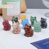 Faux Crystal Cat Statue, Adorable Appearance, Mini Lucky Cat Figurine