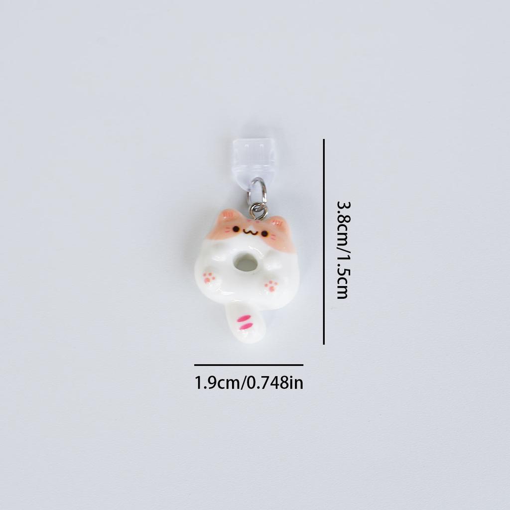 Подвеска-заглушка от пыли для мобильного телефона Милый пончик Кошка Аксессуары Украшение Для порта Iphone Type-c со шнурком для предотвращения потери