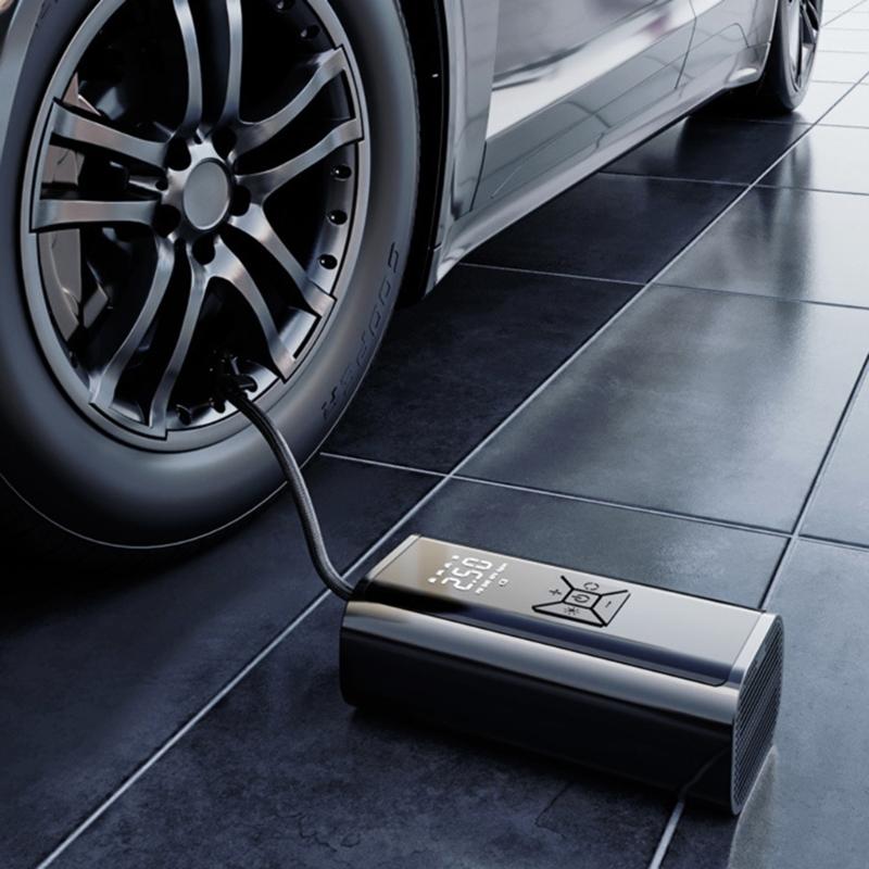 Автомобильный воздушный компрессор Мини-портативный беспроводной цифровой электрический насос-инфлятор Надувной для шин автомобиля, мотоцикла, велосипеда, мяча