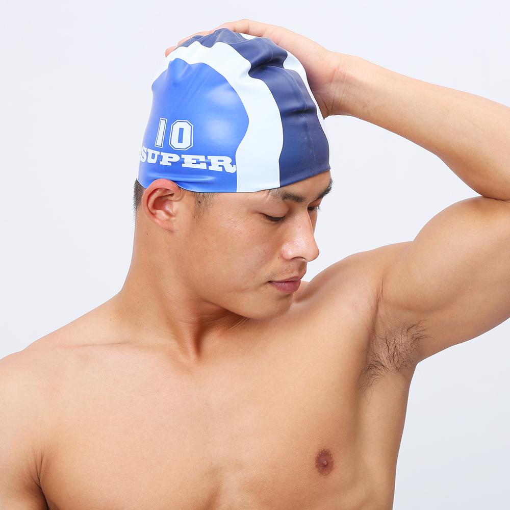 Летняя модная мужская шапочка для плавания, силиконовая модная шапочка для мальчиков, новинка 2016 года, синяя шапочка для купания, мужская профессиональная водонепроницаемая шапочка для взрослых, распродажа