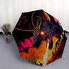 Fantasy Dragon Artwork: Epic Creature with Fire BreathUmbrella with Cute Design,Portable 3-Fold Compact Umbrella for Men&Women,Valentine's D