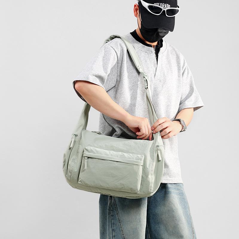 Waterproof Nylon Bag Unisex Large Capacity Sports Shoulder Bag Crossbody Bag