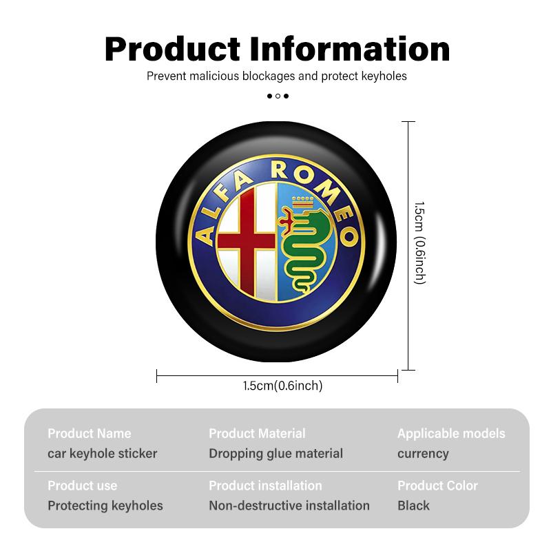 For Alfa Romeo 2026 Hot Sticker For Alfa Romeo 15mm Car Remote Key Stickers Car Door Badge Emblem Car Accessories Giulietta GT 1