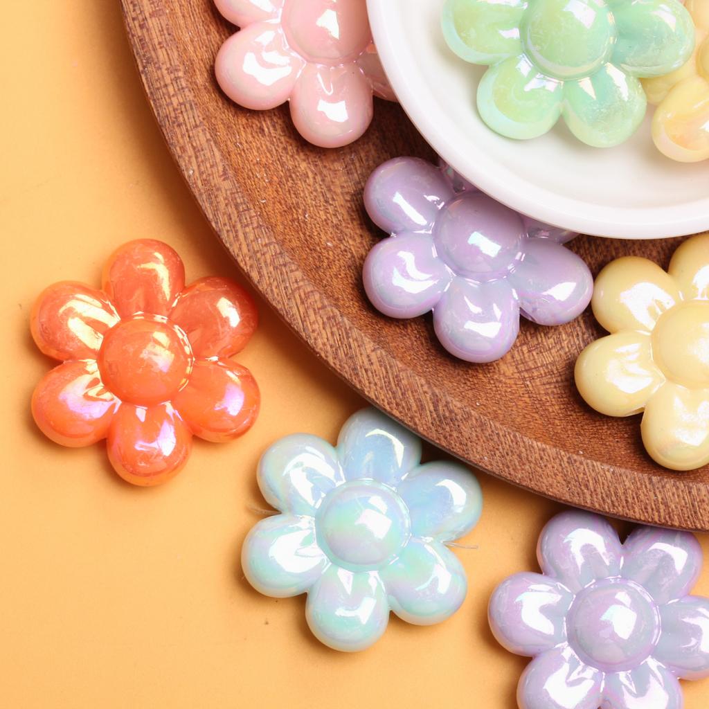 Creative Loose Beads Acrylic Creative Handmade Material Creative Beaded Material 5pcs Sunflower Beads Jewelry Accessories Charms Flower Shape Beading