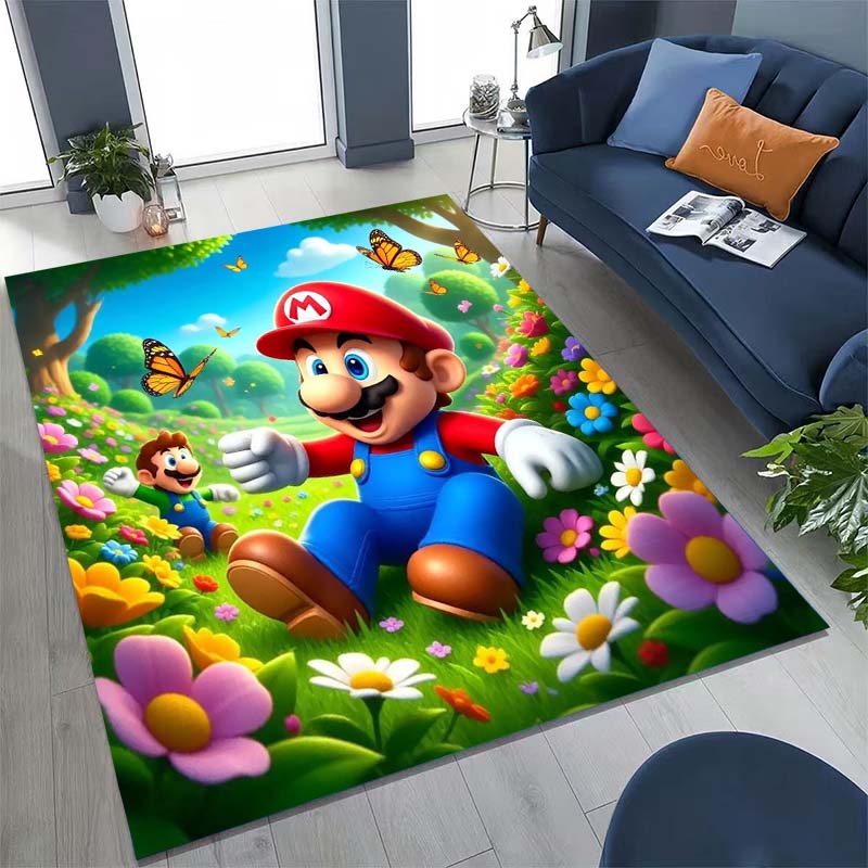 Новый 2026 Super Mario Bros. Ковер подходит для домашнего декора в игровых комнатах, спальнях, гостиных, зонах у дивана и других помещениях.