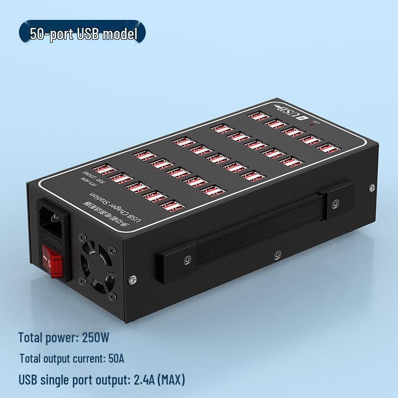Многопортовое USB-быстрое зарядное устройство: Умная настольная зарядная станция для нескольких устройств