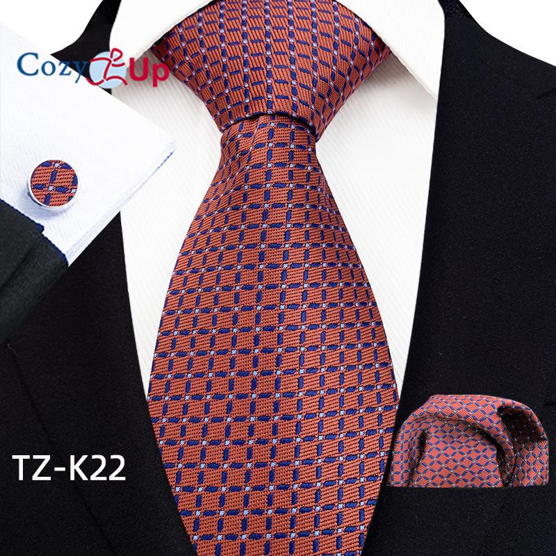 Cozy Up Набор из трех предметов, модный деловой мужской галстук с узором пейсли, включает в себя галстук, запонки, носовой платок