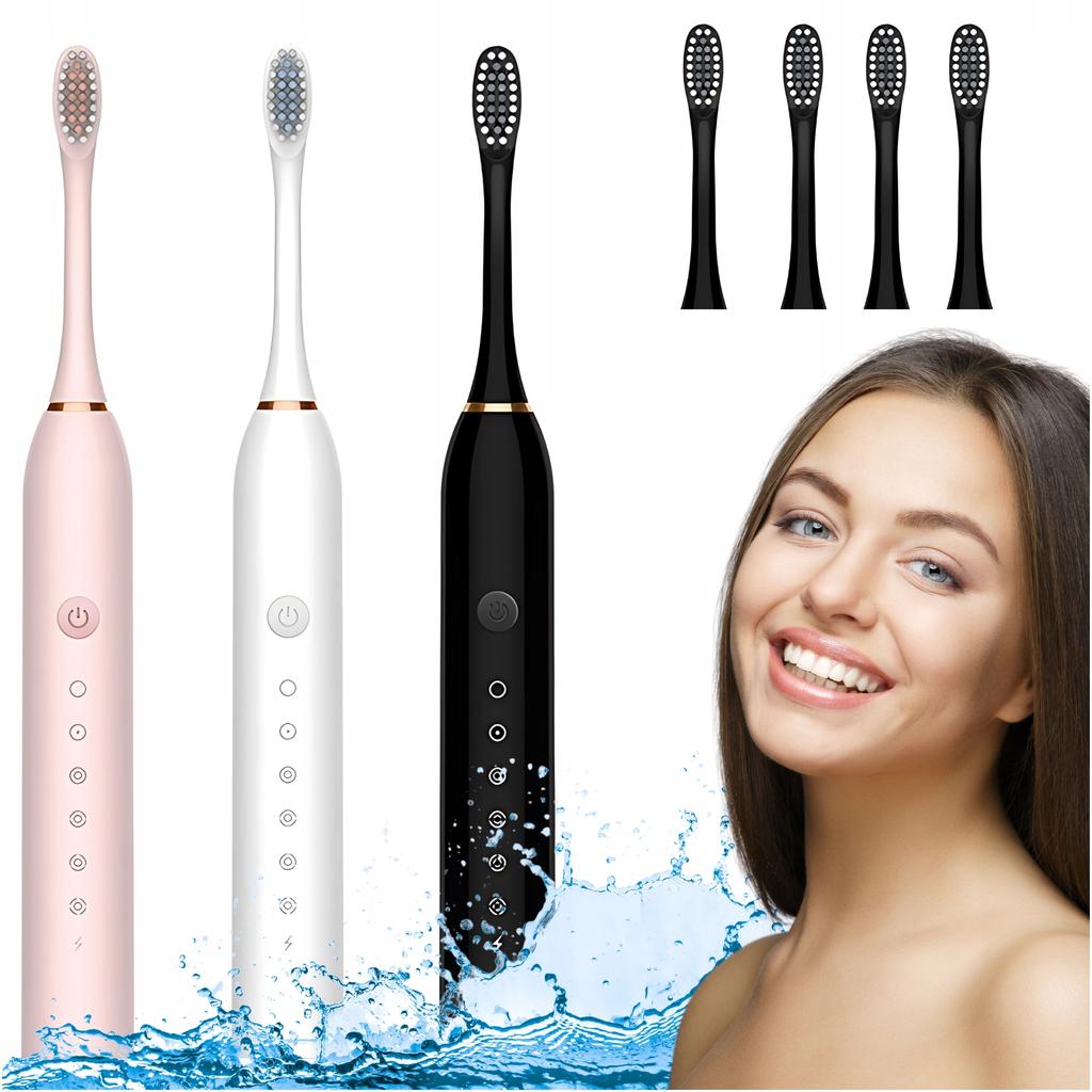 Sonic Electric Toothbrush with 4 Heads for Children and Adults