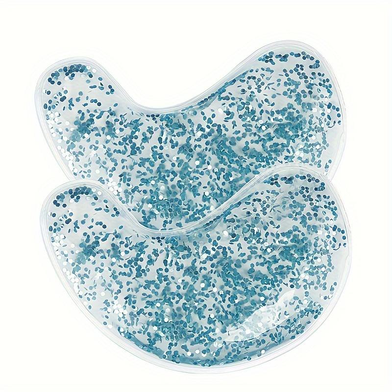 1 пара многоразовых гелевых масок для глаз с блестками и пайетками - двойная температура, терапия горячим и холодным компрессом для успокоения опухших глаз, темных кругов, облегчения мигрени