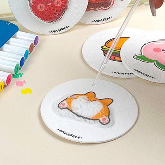 Foam Texture Blank Painting Paper 3D Drawing Magic Canvas Sponge with Water Brush White Puffy Paint Paper for Kids Adults DIY Art Craft Supplies