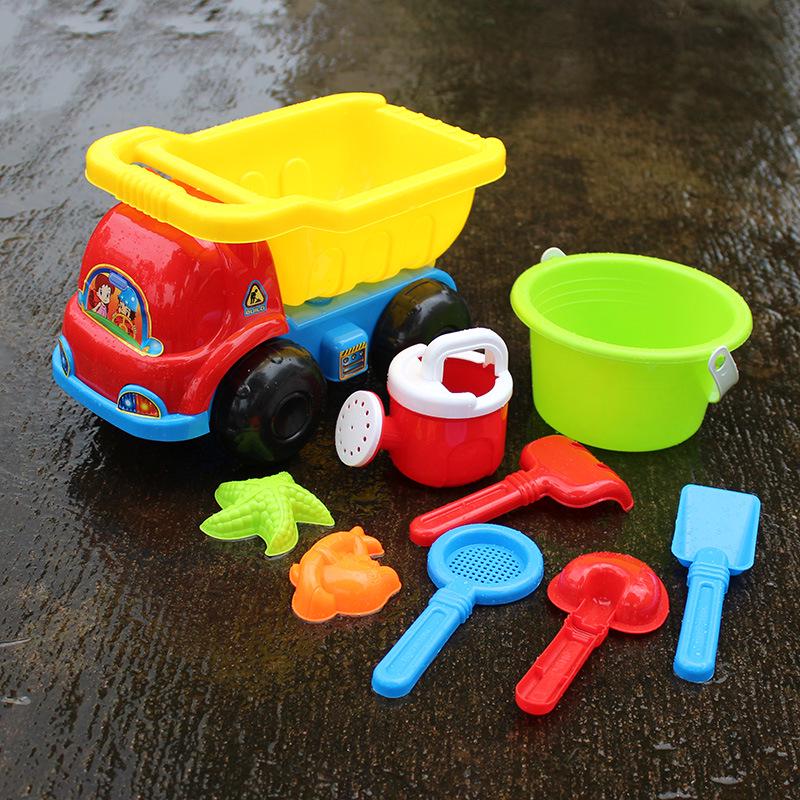 Популярный большой пластиковый пляжный игрушечный автомобиль песочные часы набор для детей - Идеально подходит для игр с песком и водой, купания и отдыха.