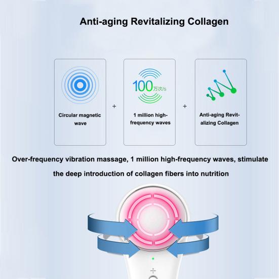 Ультразвуковой вибрационный массажер для лица, косметический инструмент, глубокая очистка, сужение пор