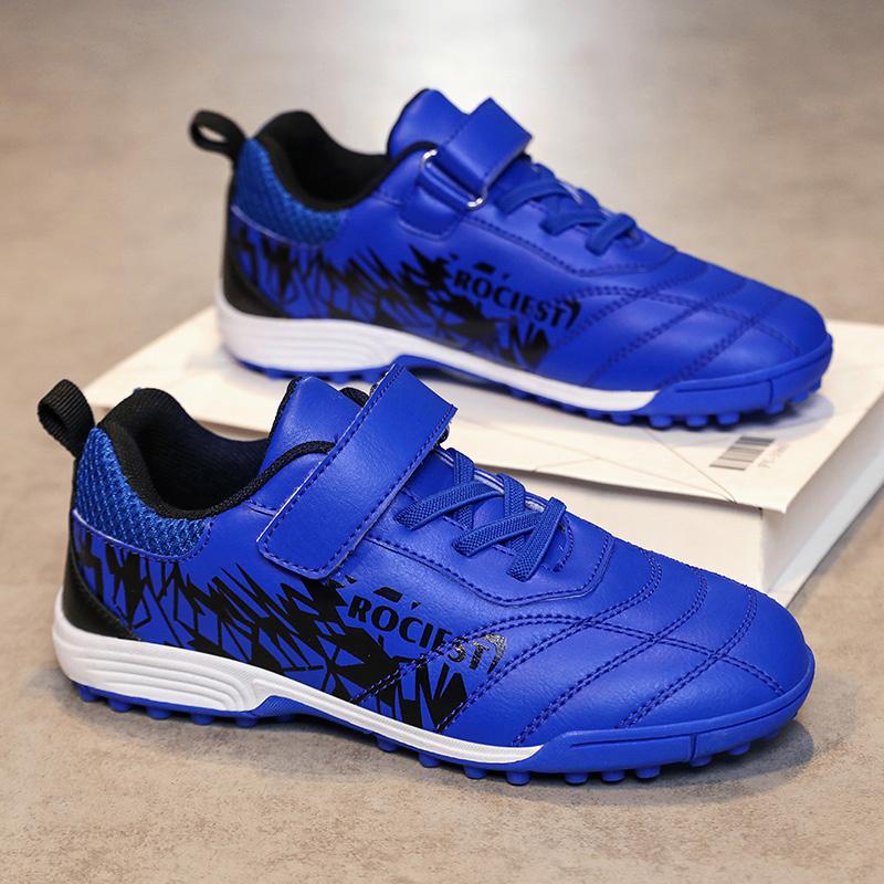 Детские футбольные бутсы 31-40 лет, молодежные футбольные бутсы с короткими шипами на липучке, тренировочные детские футбольные бутсы для мальчиков