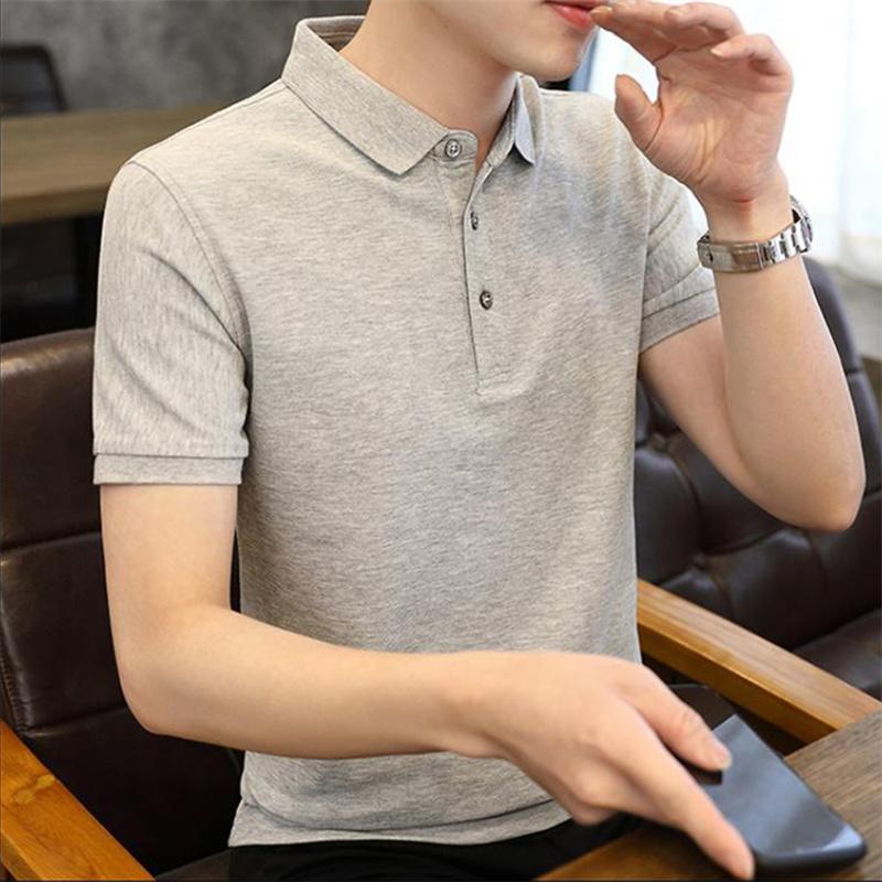 2025 Summer Short-sleeved Men's Business Light Luxury Breathable Solid Thin Lapel POLO Shirt Business Casual Shirt