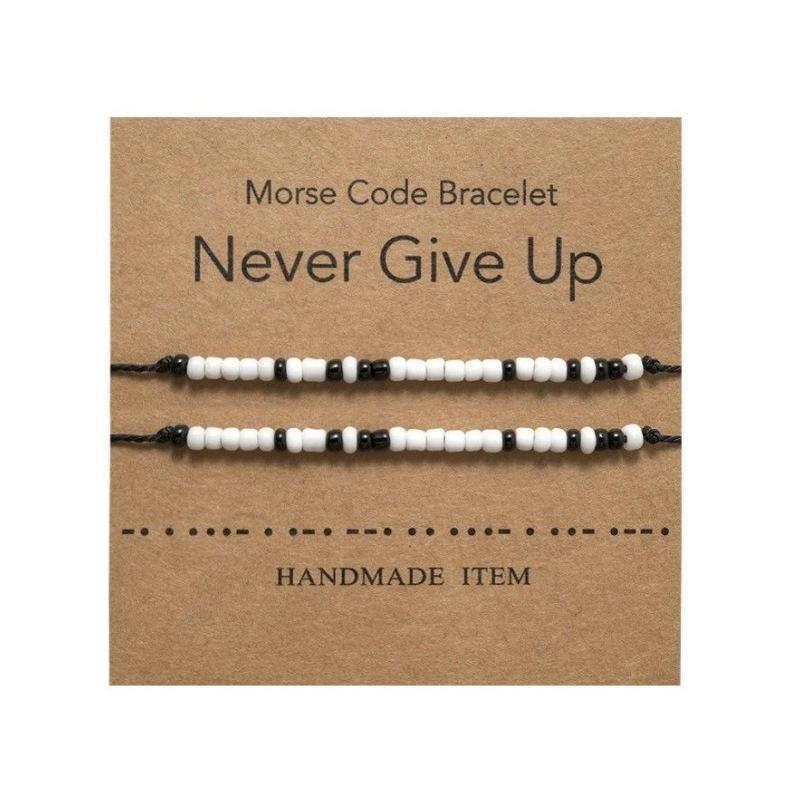 Браслет JYL TS Богемский плетеный азбукой Морзе с карточкой Призывает Тайну и Связь