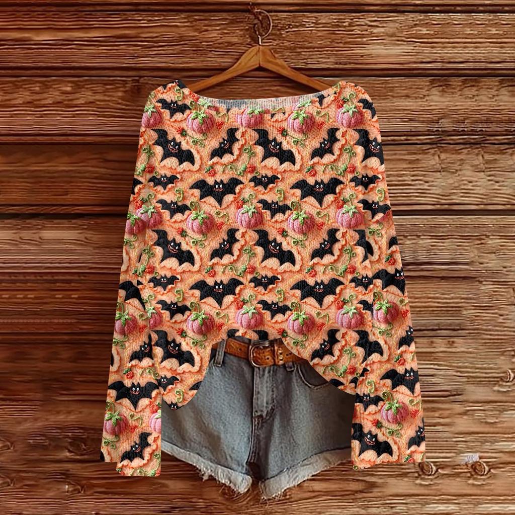 Женские осенние свитера с длинным рукавом, топы с принтом, пуловеры, свободная нарядная повседневная базовая одежда