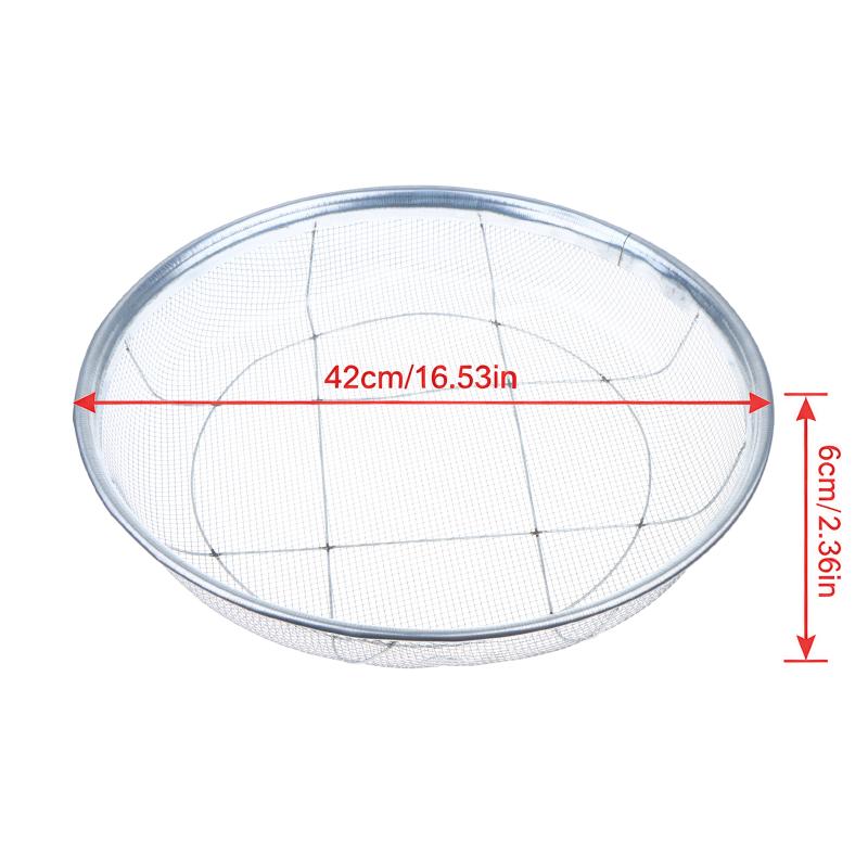 Rust Resistant Stainless Steel Soil Sieve 42cm Dia 3mm Hole Sand Stone Filter for Gardeners Yard Maintenance