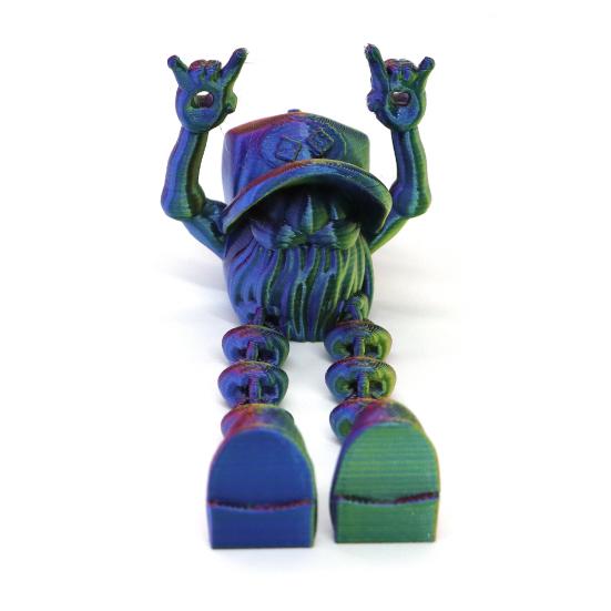 3D Printed Christmas Gnome Ornament Devil Horn Dwarf Figurine Fidget Toy with Movable Joints Articulated Elf Model Decoration