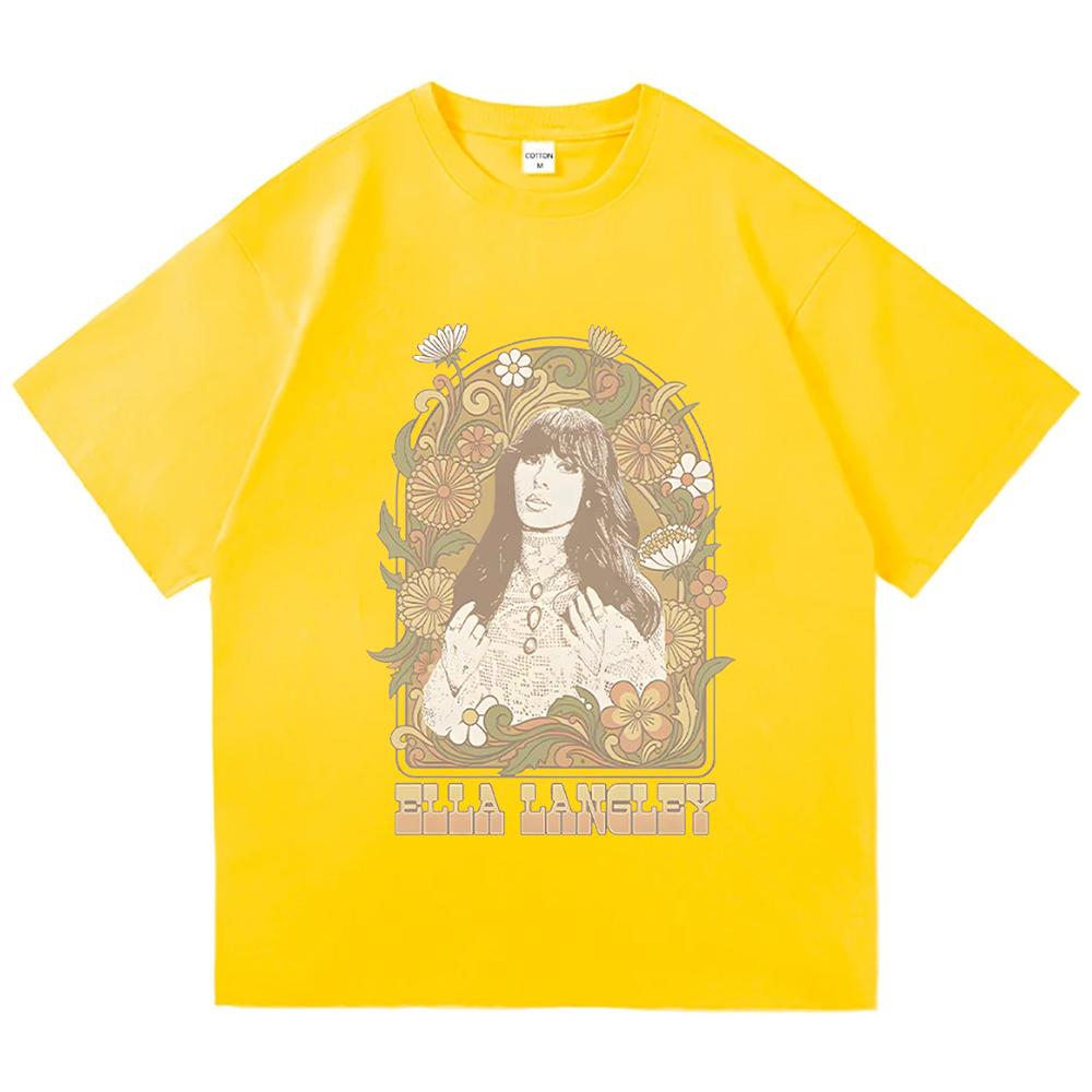 Ivory Dandelion T-shirts Ella Langley Dandelion Album Tee Fashion New Cotton Clothes Women Unisex Round Neck Long Sleeve Casual Tee