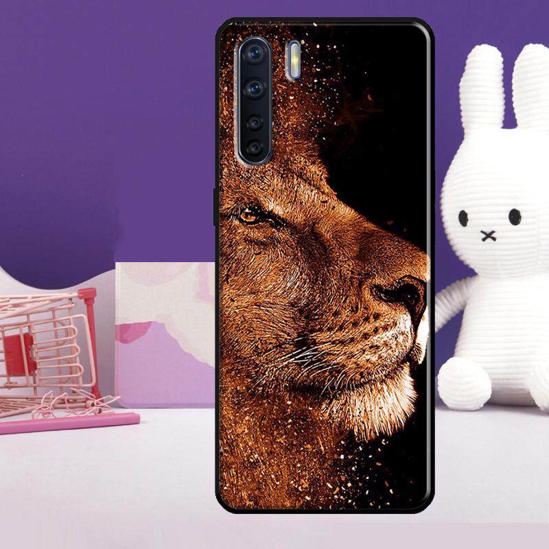 Чехол-животное Лев для Oppo A57 A77 A76 A16 A96 A17 A18 A60 A80 A40 A38 A58 A78 A98 A94 A74 A54 A15 A5 Pro