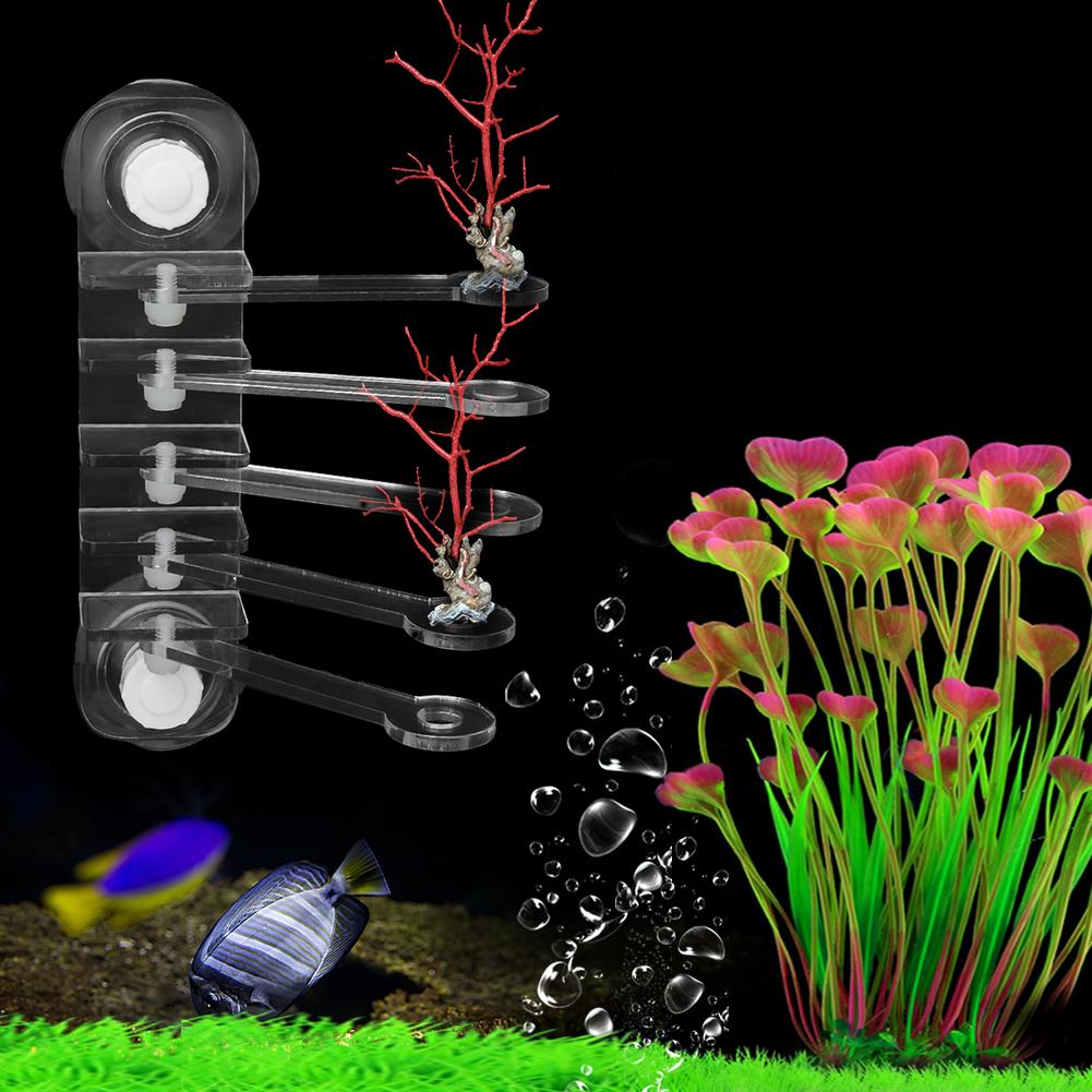 Acrylic Transparent Aquarium Five Claw Life Tree Shape Coral SPS Button 5 Hole Frag Rack Base Fish Accessories