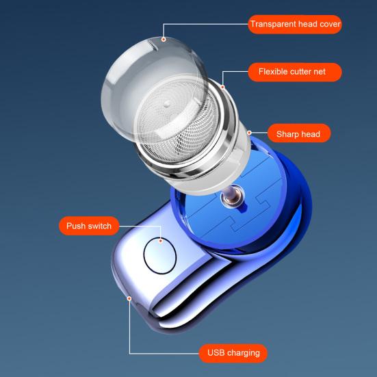 Electric Shaver USB Rechargeable Pocket Size Portable Safe Mini Travel Shaver Men Cordless Hair Beard Trimmer Remover Tool