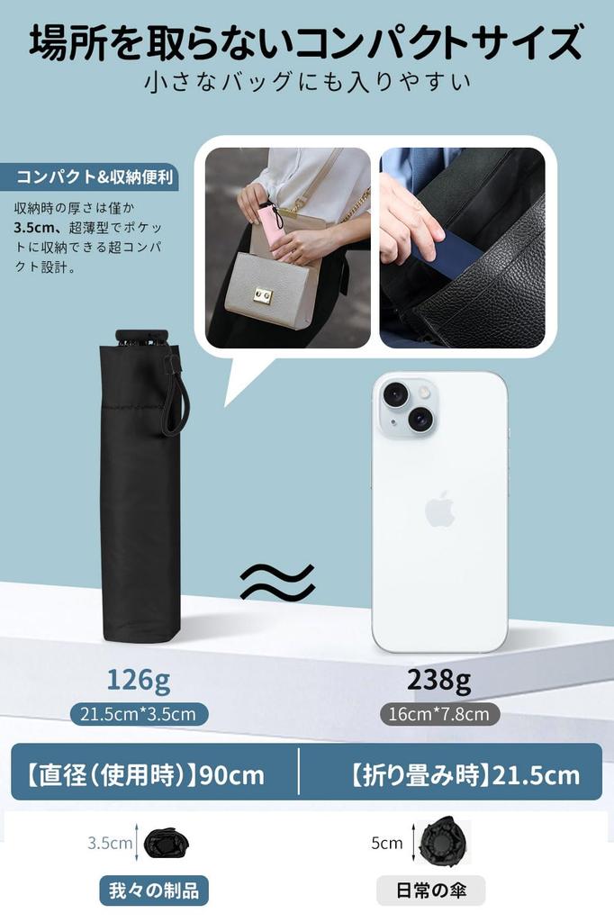 Sun Folding UV Complete Light Heat Rain and Shine Rain 6 Water Folding UV Rainy Season Water Heat Stroke 50cm Umbrella, Umbrella, Protection, 100%,