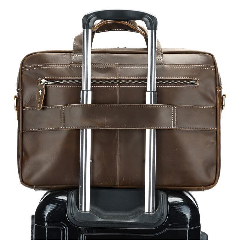 Мужской портфель из натуральной кожи, сумка для ноутбука из натуральной кожи Crazy Horse, сумка через плечо