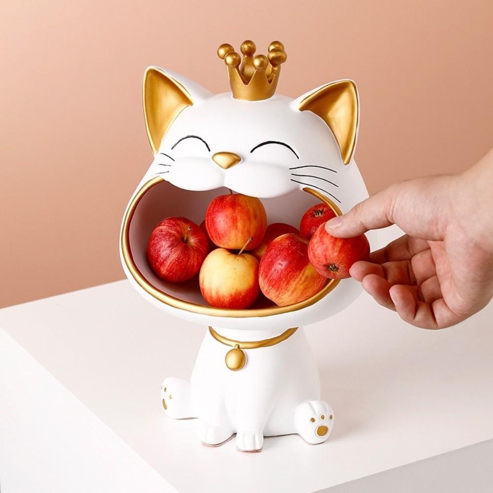 Key Storage Resin Fortune Cat Statue Resin Desktop Ornament Birthday Gift