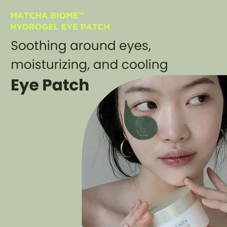 Heimish Патчи гидрогелевые для глаз Matcha Biome 1,4 г(60pcs) - Антивозрастные патчи под глаза, Увлажняющие, Укрепляющие, Успокаивающие и смягчающие маски для глаз с матча
