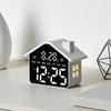 House-shaped LED Digital Alarm Clock with Night Light Brightness Adjustment 12/24H Alarm Clock Date Week Table Clock for Bedroom