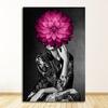 Украшение, картина, скандинавский декор для гостиной, скандинавский цветок, женщина, настенное искусство, печать на холсте, абстрактный плакат, картина без рамки