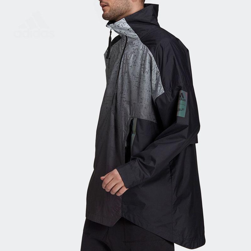 Adidas Мышелтер WR. Повседневная куртка с градиентом и высоким воротом, мужская верхняя одежда, черная GM4378