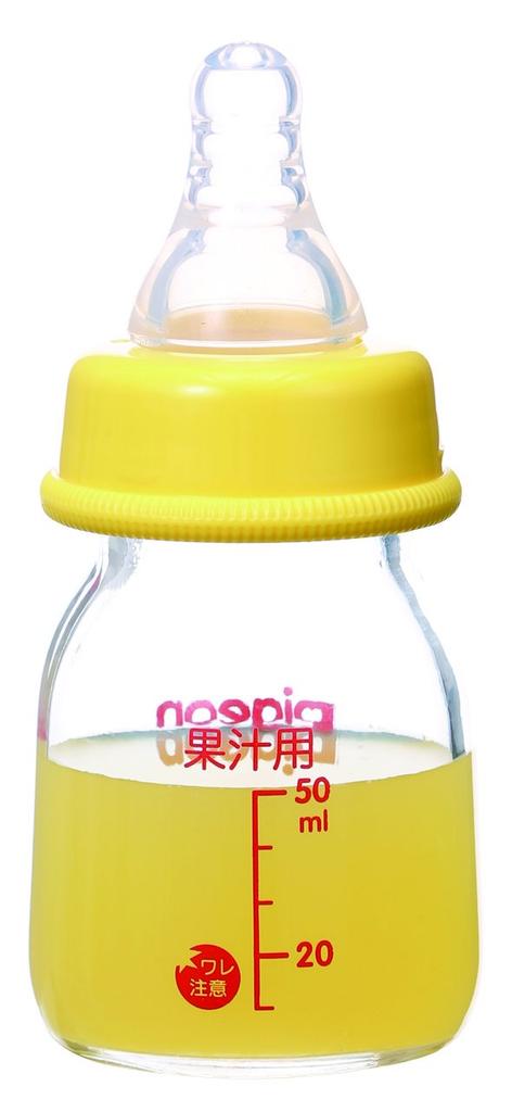 Pigeon Slim 50ml Heat-Resistant Glass Baby Bottle for Fruit Juice