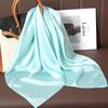 New Fashion Summer Silk Square Scarf Solid Women Satin Neck Hair Tie Band Soft Beach Hijab Head Female Foulard Free Shiping