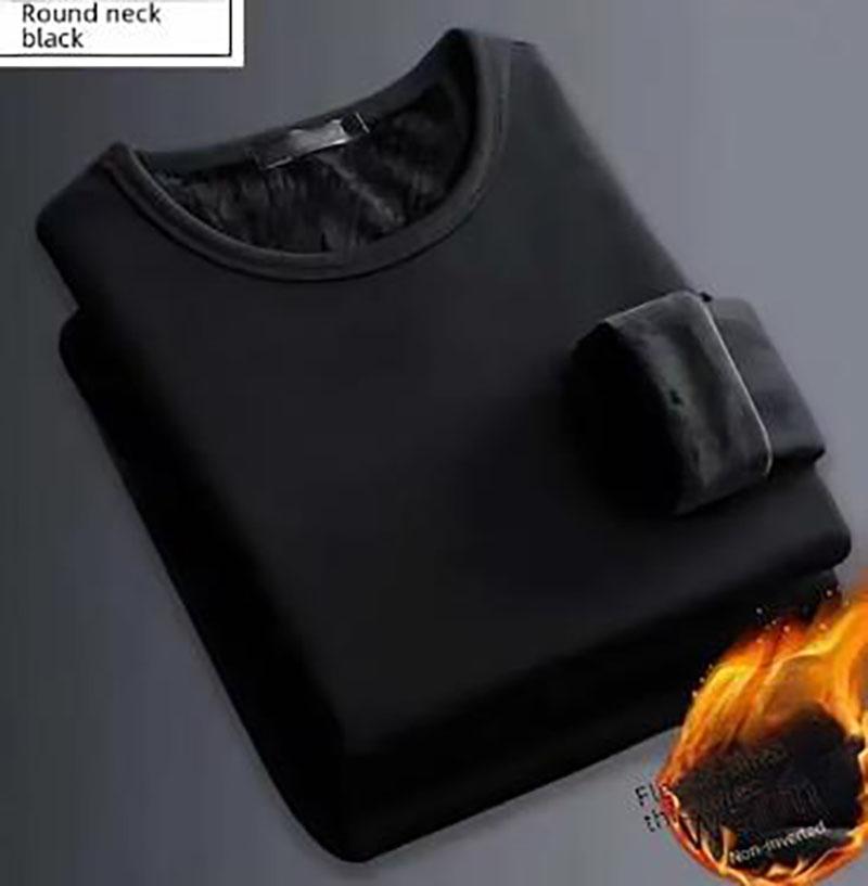 Men's Winter Thermal Underwear Fleece Thickened Warm Sweatshirt O Neck V Neck Base Shirt Large Size