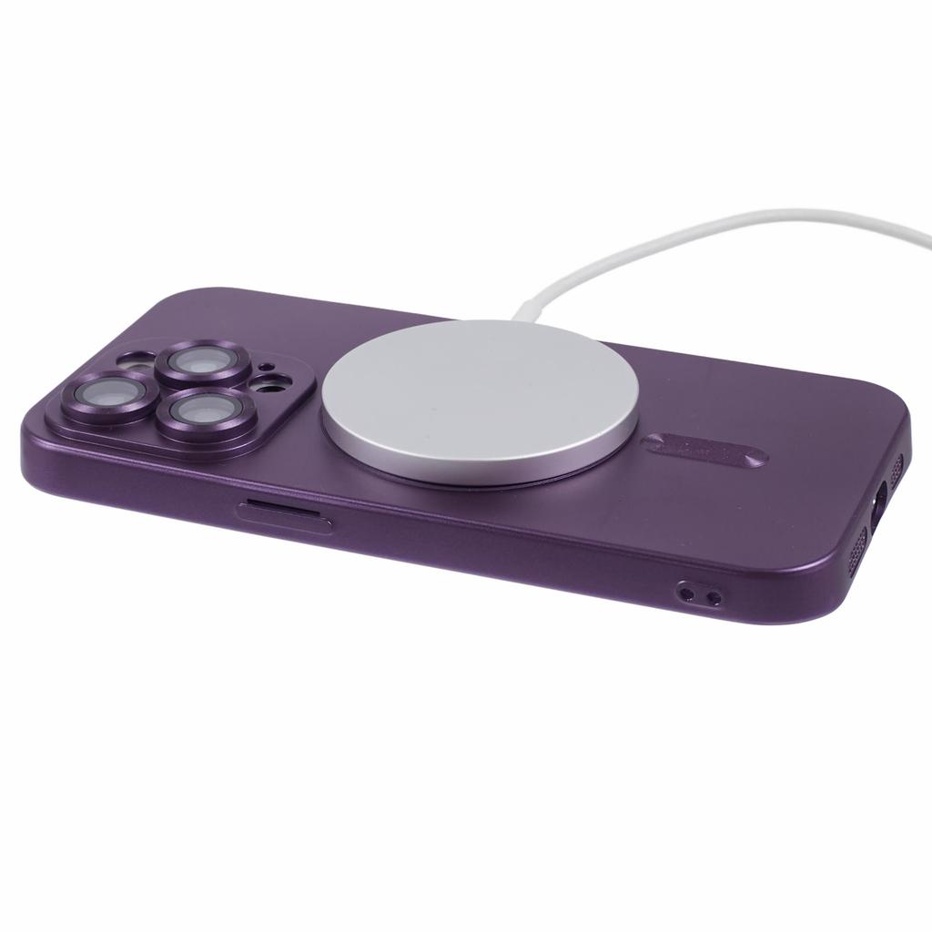 For iPhone 15 Pro TPU Cover Compatible with MagSafe Rubberized Phone Case with Lens Film